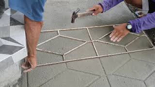 How to stampmould concrete cement flooring [upl. by Peggi]