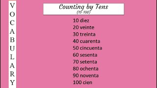 Counting by tens in Spanish 10100  Spanish Vocabulary [upl. by Bamberger]