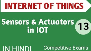 Lec  23 Sensors amp Actuators in IOT in Hindi [upl. by Arratal]