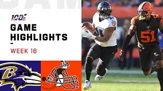 Ravens vs Browns Week 16 Highlights  NFL 2019 [upl. by Enytsirhc]