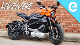 HarleyDavidson LiveWire electric motorcycle  Electreks review [upl. by Notnef]