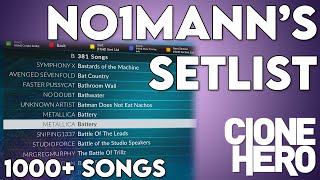 No1manns Setlist FOR CLONE HERO 1000 Custom Songs Download [upl. by Tome]