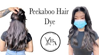 How to do peekaboo hair dye  Hidden Hair Color [upl. by Anirbac916]