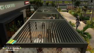 Bioclimatique retractable louver roof commercial pergola [upl. by Darnoc]