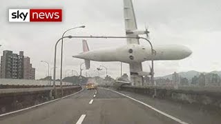 Taiwan Plane Crash Passenger Jet Hits Bridge [upl. by Ecnaiva]