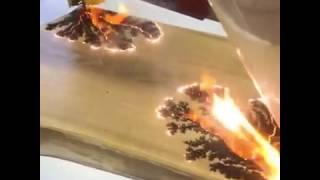 Craftsmen Uses Electricity to Burn Pattern on Wood [upl. by Ehtyaf504]