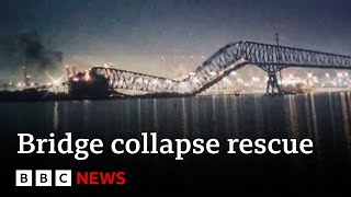 Baltimore bridge collapse triggers major rescue operation  BBC News [upl. by Abbye680]