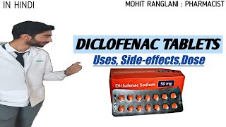 Diclofenac sodium tablets ip 50mg  UsesSide effectsDose and precautions  In Hindi [upl. by Boycey]