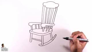 How to easily draw a rocking chair [upl. by Giacinta]