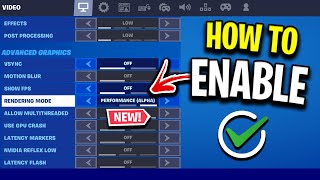 How To Enable Performance Mode In Fortnite Resetting Fix [upl. by Ace]