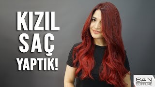 KIZIL SAÇ RENGİ NASIL YAPILIR Siyahtan Kızıla Geçiş [upl. by Yekram]