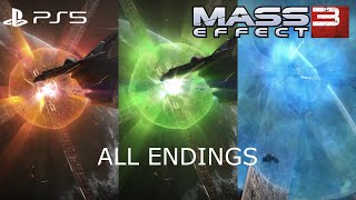 Mass Effect 3 Legendary Edition Remastered  All Four Main Endings 1080p PS5 [upl. by Areivax]