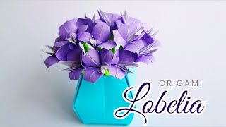 🌸 Origami Flower LOBELIA Katrin Shumakov [upl. by Okimuk]