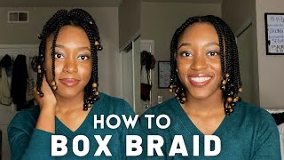 How To BOX BRAID Protective Style WITHOUT Extensions [upl. by Deyes]