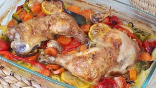 POLLO con VERDURAS al horno fácil ¡Rápido y Exquisito [upl. by Glorianna20]