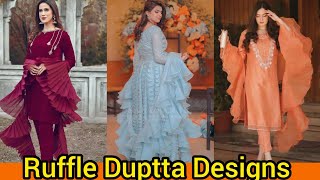 Ruffle Dupatta Designs 2022 [upl. by Webber]