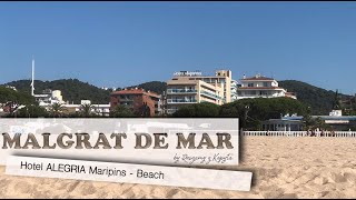 Spain  Malgrat de Mar  Hotel ALEGRIA Maripins  Beach [upl. by Annaihs641]