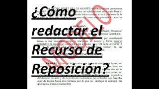 CÓMO HACER EL RECURSO POTESTATIVO DE REPOSICIÓN [upl. by Oicnerolf]