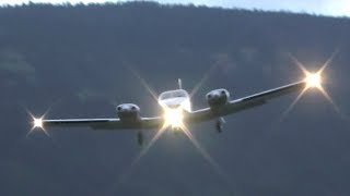 Piper PA34 Seneca Low Overhead Landing [upl. by Boyse]