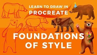 Learn to Draw in Procreate  Foundations of Style  Drawing a Bear [upl. by Yezdnil]