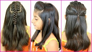 3 QUICK Back To School HEATLESS Hairstyles  Braided Puff Twisted  MyMissAnand [upl. by Ahsirat232]