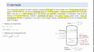 Evaporadores  Exercício 1 [upl. by Retsim]