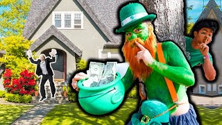 DING DONG DITCH as LEPRECHAUN PRANK YOU WONT BELIEVE what HAPPENED [upl. by Areval]