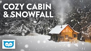 Cozy Cabin Fireplace Sounds and Falling Snow [upl. by Wentworth200]