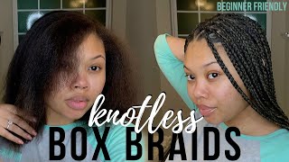 How To Do Knotless Box Braids On Yourself FOR BEGINNERS [upl. by Rhpotsirhc]