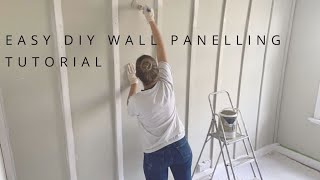 EASY AT HOME DIY WALL PANELLING TUTORIAL FOR A STATEMENT WALL [upl. by Eutnoj585]