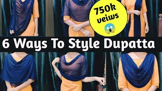 6 Ways To Style Dupatta  Different Types Of South Indian Style 03 [upl. by Junieta]