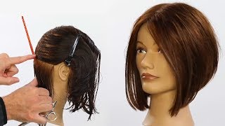 Basic ALine Triangular Bob Haircut Tutorial [upl. by Nedda357]