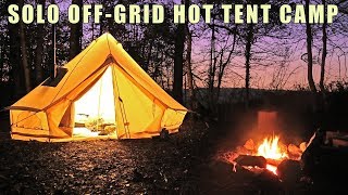 2 nights Solo Camping  Winter in a Hot Tent [upl. by Nerac]