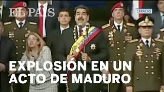 NICOLÁS MADURO  Una explosión interrumpe un discurso del presidente de Venezuela  Internacional [upl. by Aileon]