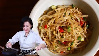 Simple Mung bean Sprout Side dish Recipe by Chef Jia Choi [upl. by Olaznog300]