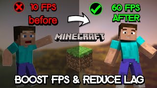 ➢Minecraft Lag Fix  LAG amp STUTTER FIX  PotatoLow end PC  Minecraft FPS Boost [upl. by Reinnej]