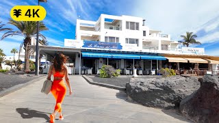 Costa Teguise  Lanzarote Walking Tour 4K [upl. by Enasus]