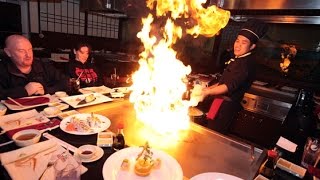 Teppanyaki show from professional chef [upl. by Ellenaj]