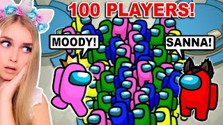 100 Player Among Us With Moody [upl. by Arodnap]