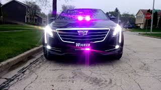 Strobe Lights for Cars  Cadillac CT6 Funeral Procession Lead Car [upl. by Leckie14]