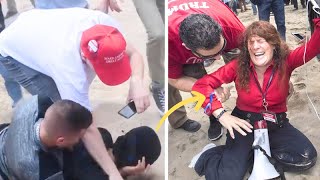 Masked Jerks Attack Female Trump Supporter Then Instantly Regret It [upl. by Isa]