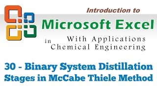 Excel for Chemical Engineers I 30 I Stages in McCabe Thiele Method [upl. by Venator889]