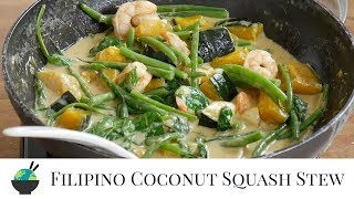 How To Make Ginataang Kalabasa  Filipino Kabocha Squash Coconut Milk Stew [upl. by Otrevogir]