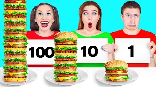 1 10 or 100 Layers of Food Challenge by Multi DO [upl. by Patrizio]