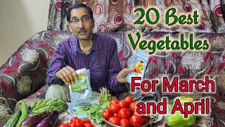 20 Best Vegetables for Growing in March and April Summer Vegetables [upl. by Aillimat983]