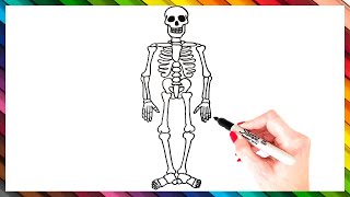 How To Draw A Skeleton Step By Step  Skeleton Drawing EASY  Super Easy Drawing Tutorials [upl. by Osrit436]