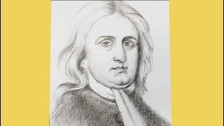 how to draw Sir Isac Newton scientist step by step [upl. by Edasalof]