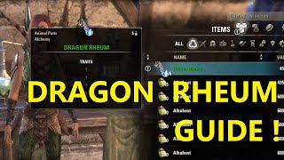 ESO Dragon Rheum  Alchemy Reagent Guide Dragonhold DLC Elder Scrolls Online [upl. by Llennod]