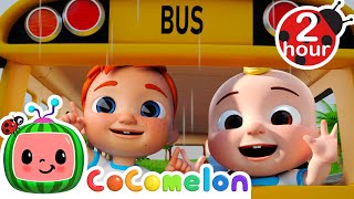 Wheels on the Bus School Version  MORE  Cocomelon  2 HOUR Nursery Rhymes [upl. by Bloem]