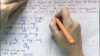 Pressure is determined as force per unit area of the surface The SI unit of pressure [upl. by Zoller]